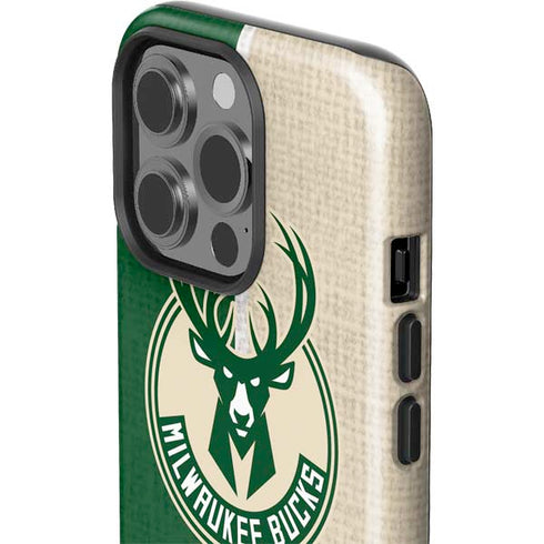 NBA Milwaukee Bucks Split Canvas iPhone 15 Pro Impact Case